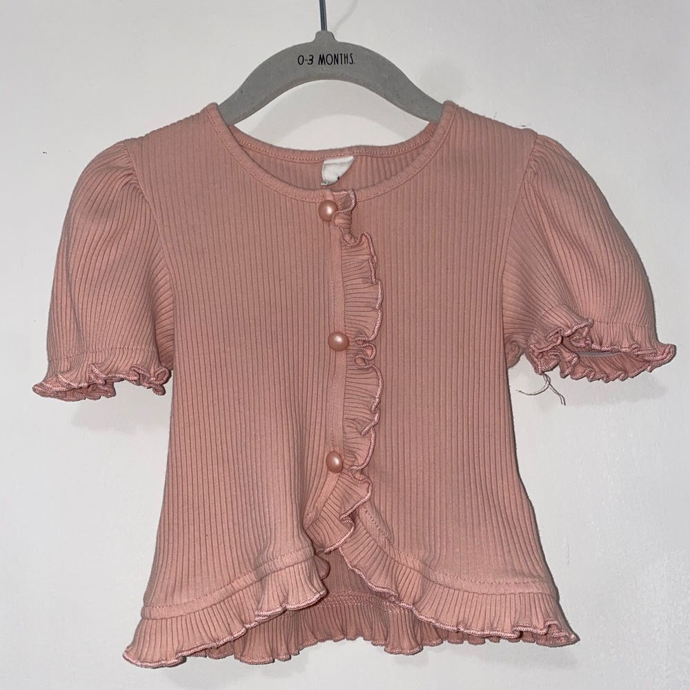 SHEIN Ruffled Button Down Toddler Girl Top/Cardigan